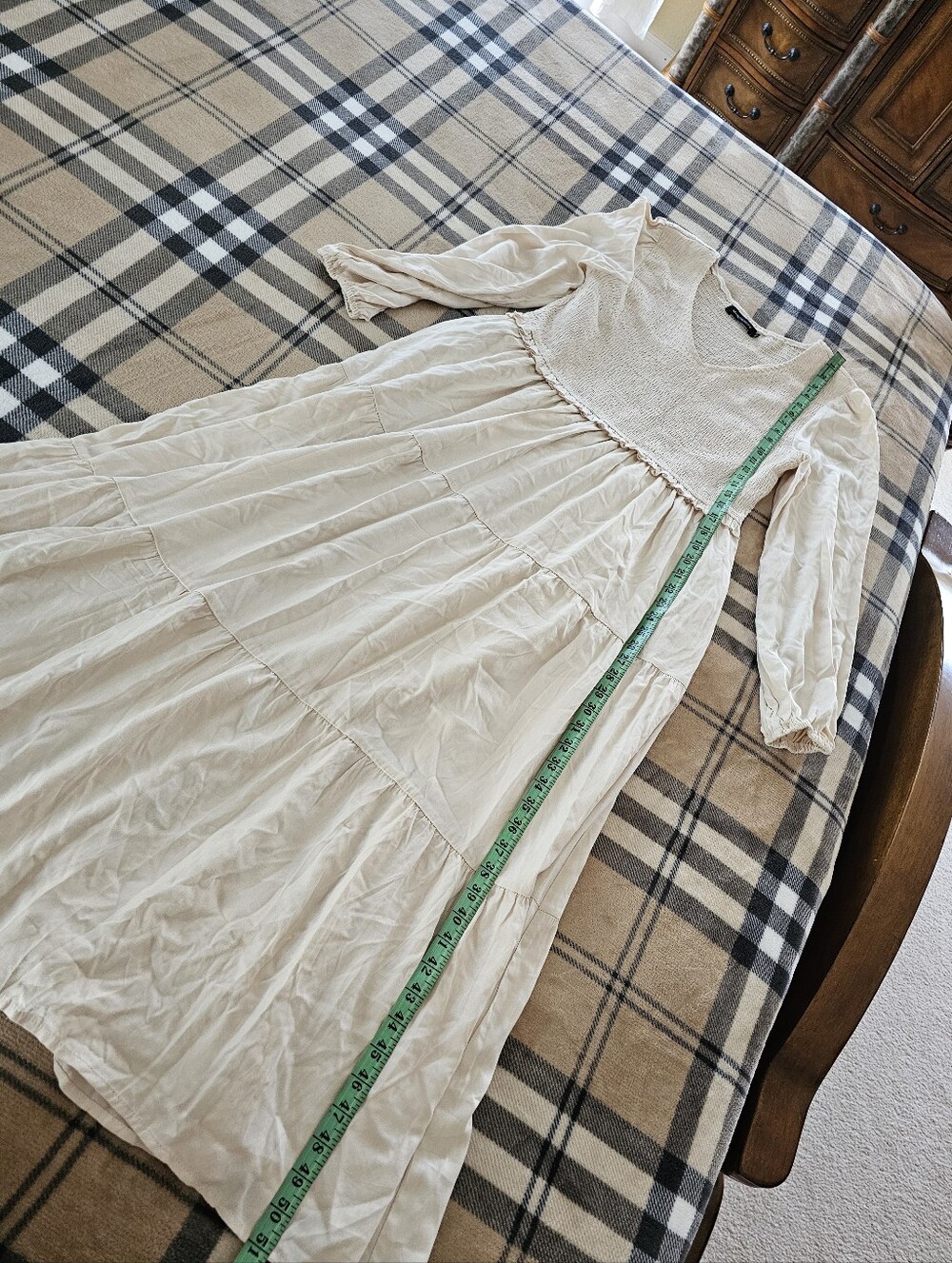 Smocked V-Neck Tiered Maxi Dress in Blush - Picture 10 of 10